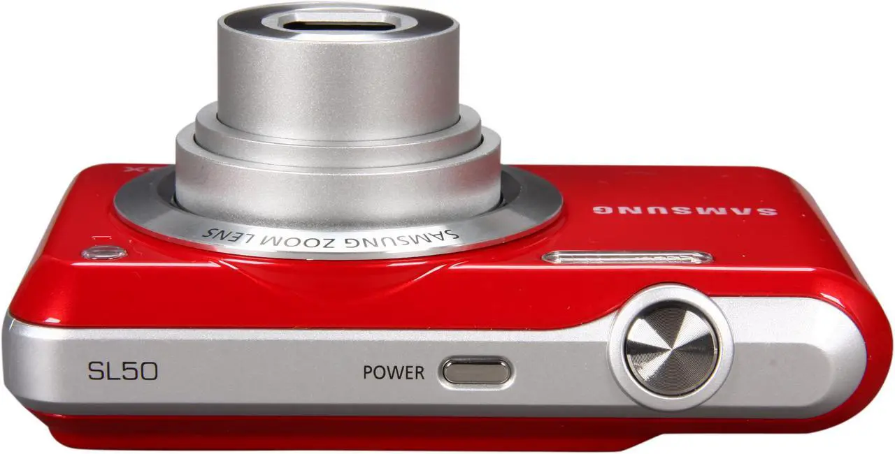 Alt view image 6 of 8 - SAMSUNG SL50 Tomato Orange 10.2 MP 5X Optical Zoom 27mm Wide Angle Digital Camera