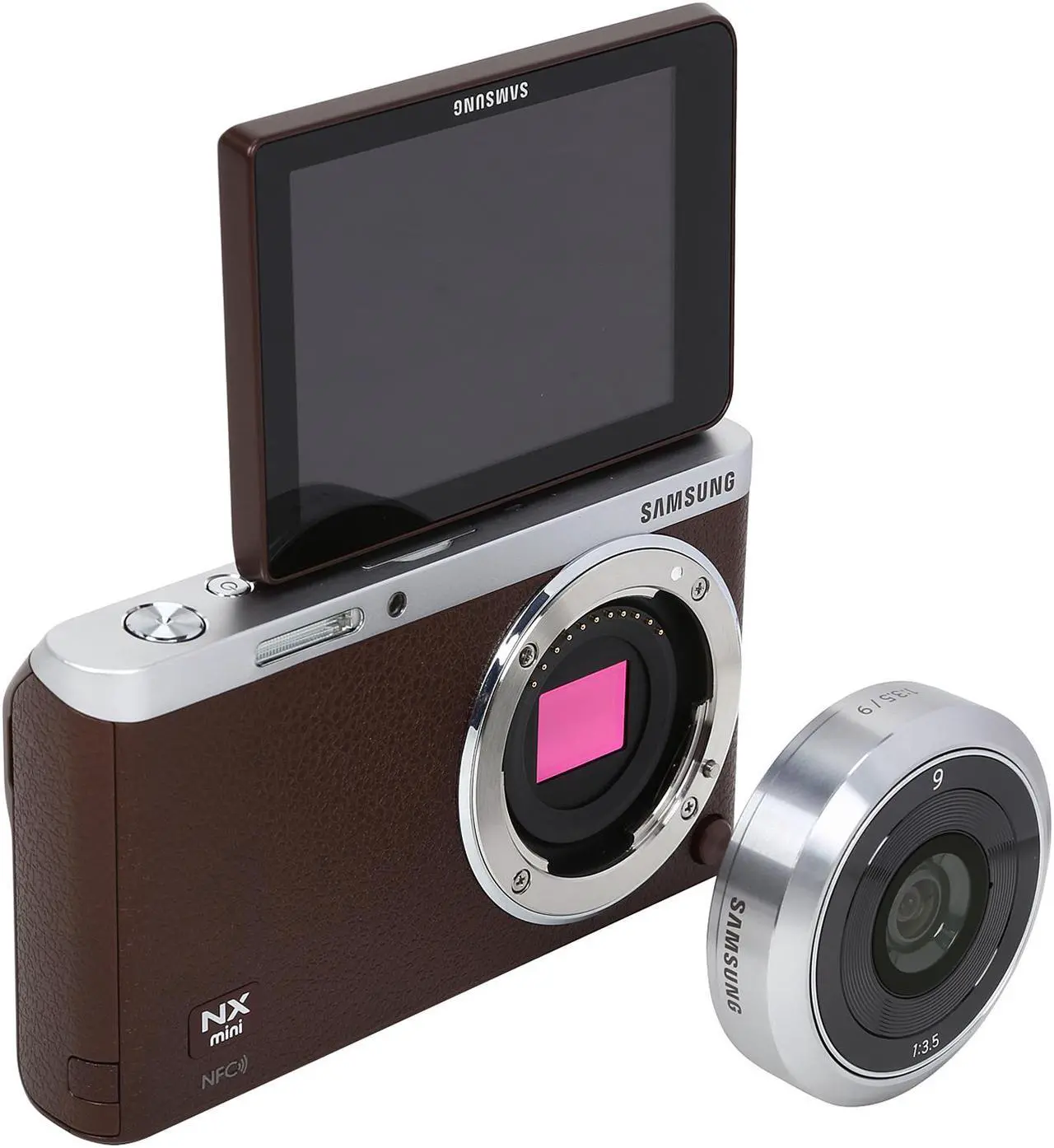 Alt view image 9 of 11 - SAMSUNG NX Mini EV-NXF1ZZB1JUS Brown 20.5 MP 3.0" 460.8K Touch LCD Smart Camera with 9mm Lens