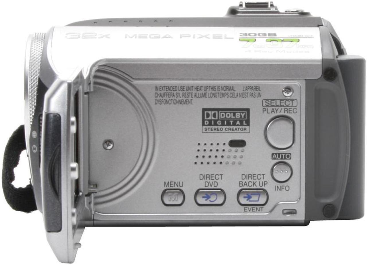 Alt view image 5 of 14 - JVC GZ-MG155 Black&Silver 1.07MP 32X Optical Zoom 30GB Hard Disk Drive Digital Camcorder