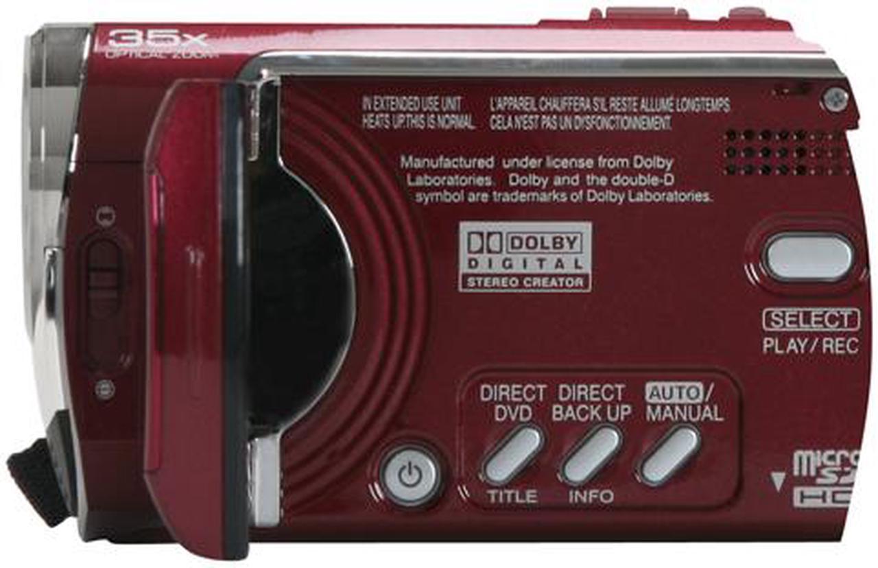Alt view image 2 of 13 - JVC Everio GZ-MG330 Red 2.7"LCD 35X Optical Zoom 30GB Hard Disk Digital Camcorder