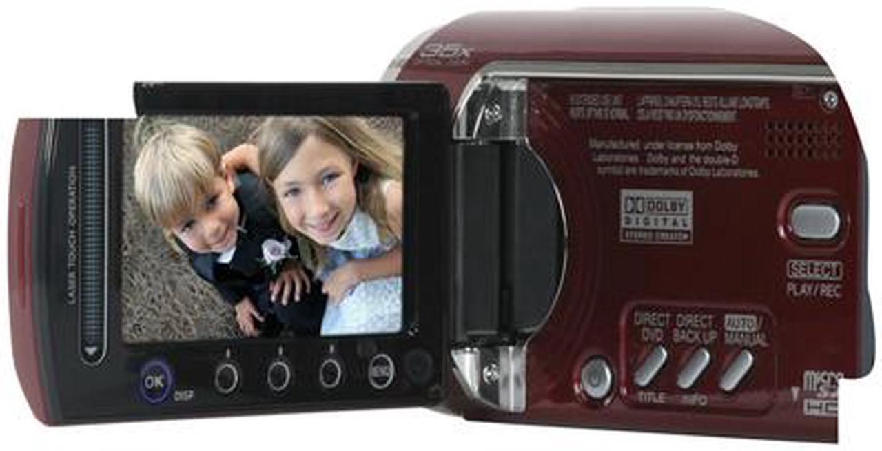 Alt view image 3 of 13 - JVC Everio GZ-MG330 Red 2.7"LCD 35X Optical Zoom 30GB Hard Disk Digital Camcorder