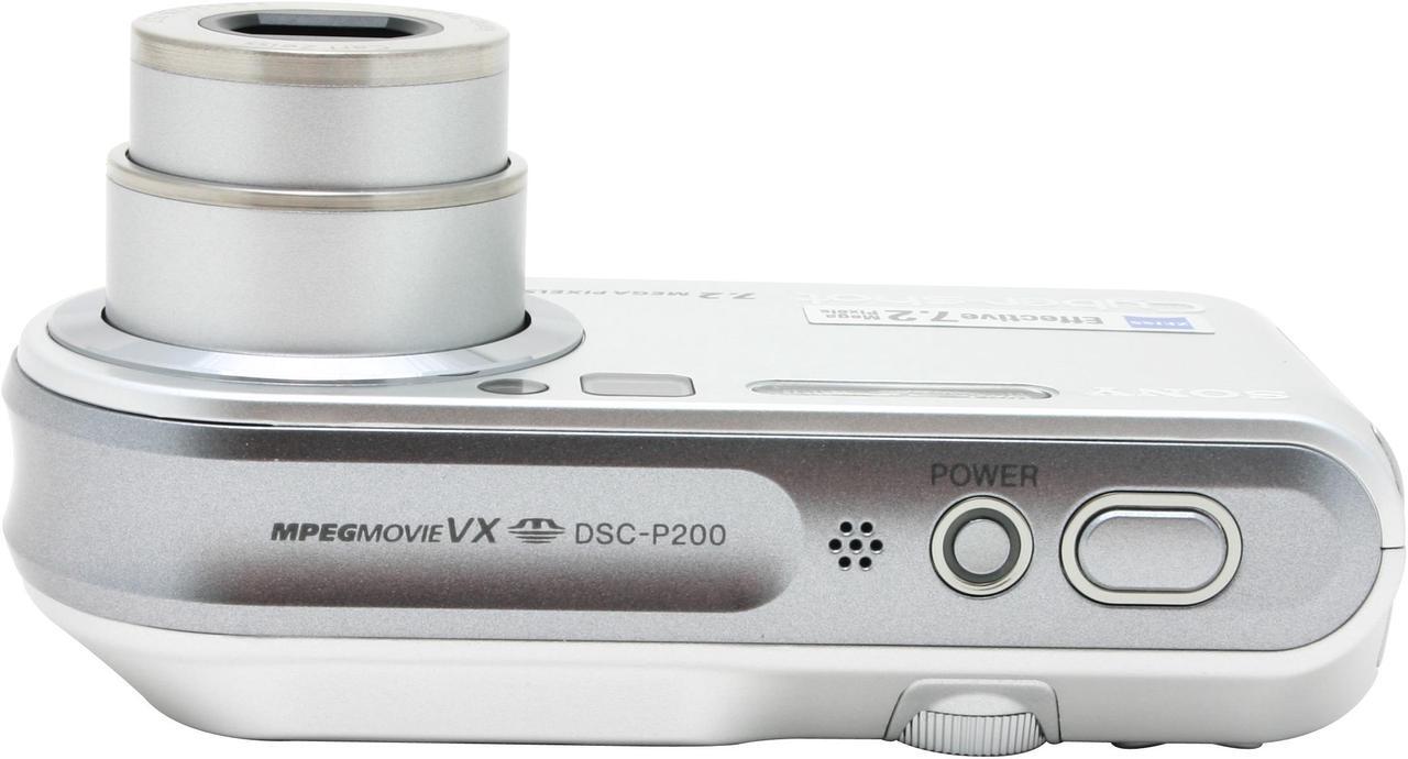 Alt view image 7 of 9 - SONY DSC-P200 Silver 7.2MP 3X Optical Zoom Digital Camera