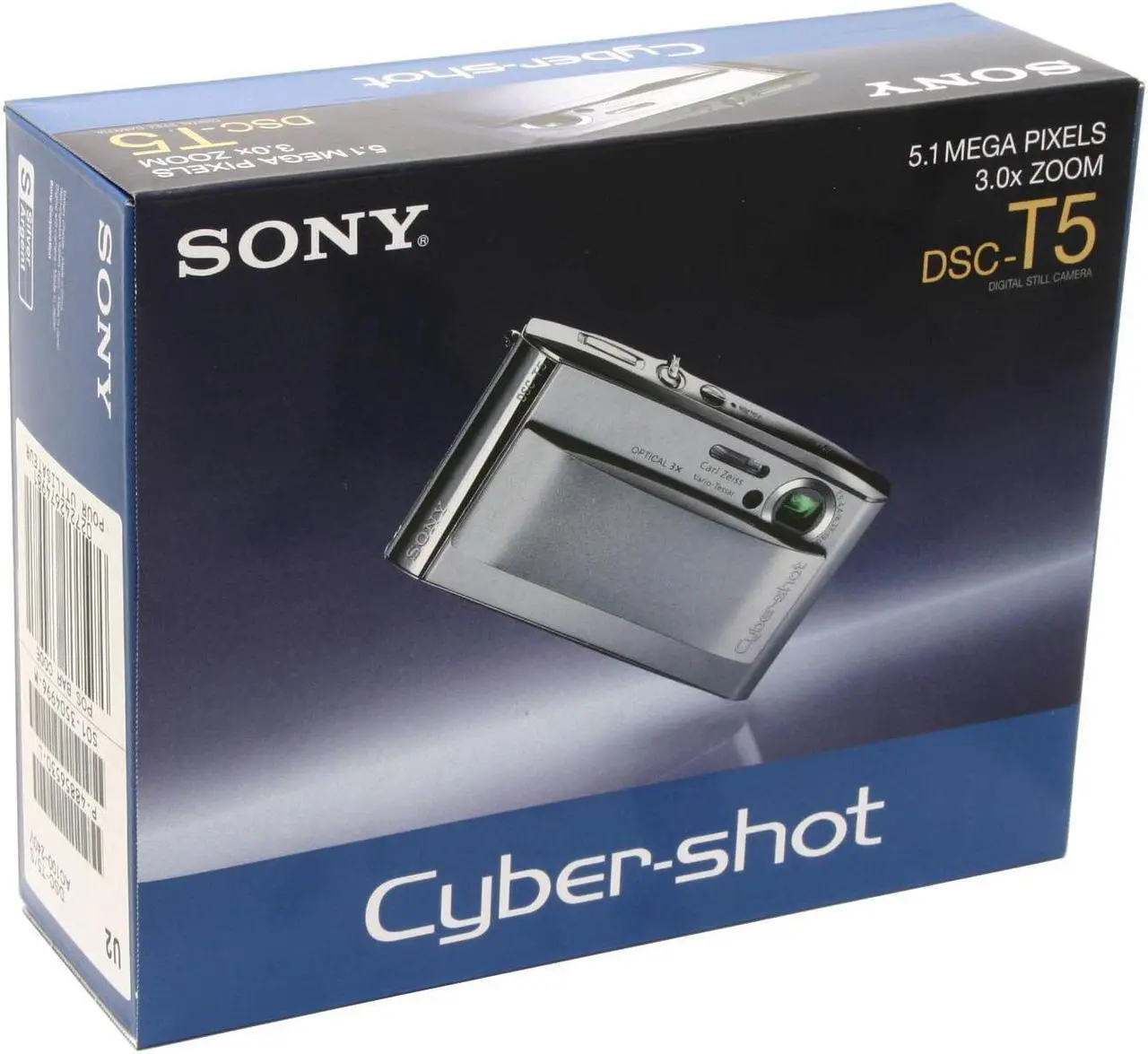 Alt view image 10 of 10 - SONY DSC-T5 Silver 5.1MP 3X Optical Zoom Digital Camera