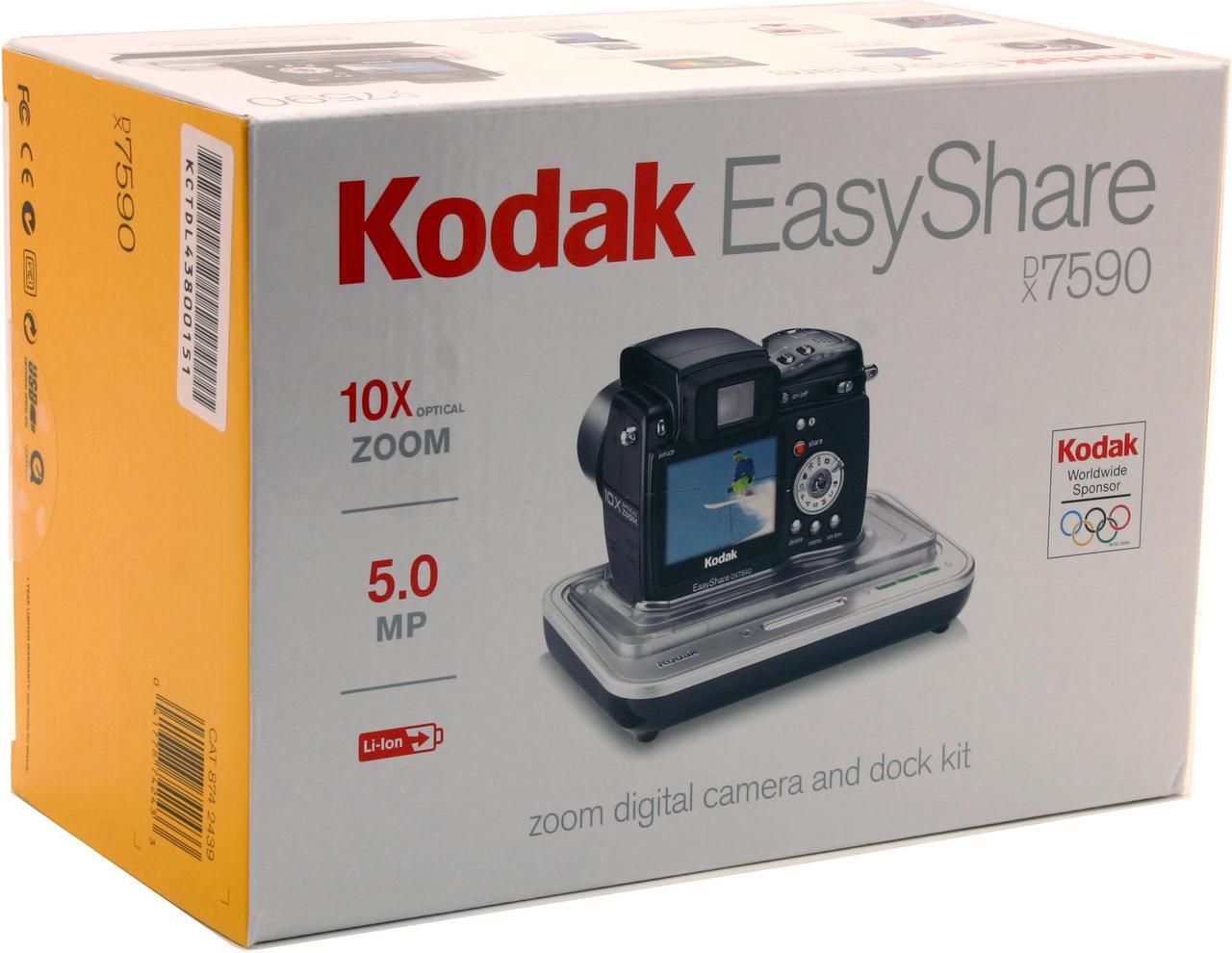 Alt view image 13 of 13 - Kodak EasyShare DX7590 (8742439) Black 5.0MP 10X Optical Zoom Digital Camera w/Camera Dock 6000