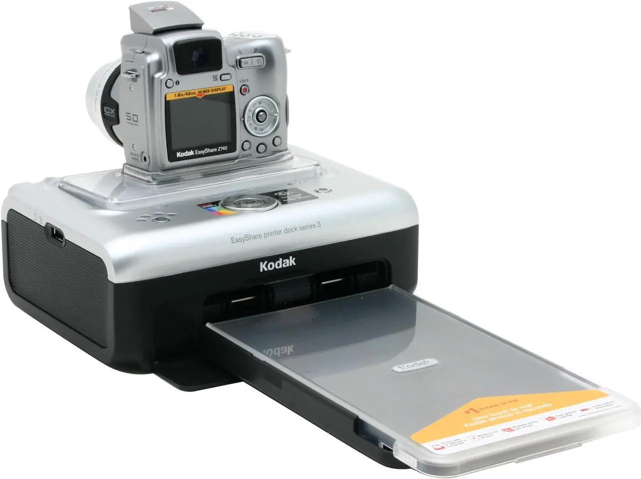 Alt view image 8 of 14 - Kodak Z740 Silver 5.0 MP 10X Optical Zoom Digital Camera w/EASYSHARE Printer Dock Series 3
