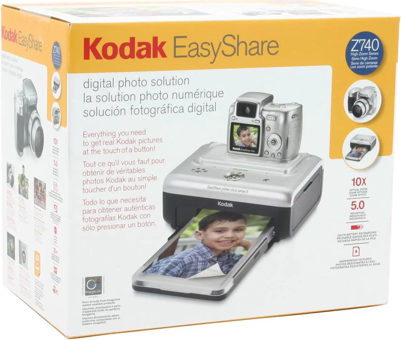 Alt view image 14 of 14 - Kodak Z740 Silver 5.0 MP 10X Optical Zoom Digital Camera w/EASYSHARE Printer Dock Series 3