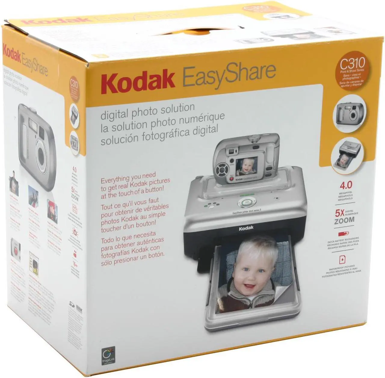 Alt view image 18 of 18 - Kodak C310 Silver 4.0 MP Digital Camera and Printer Dock Series 3