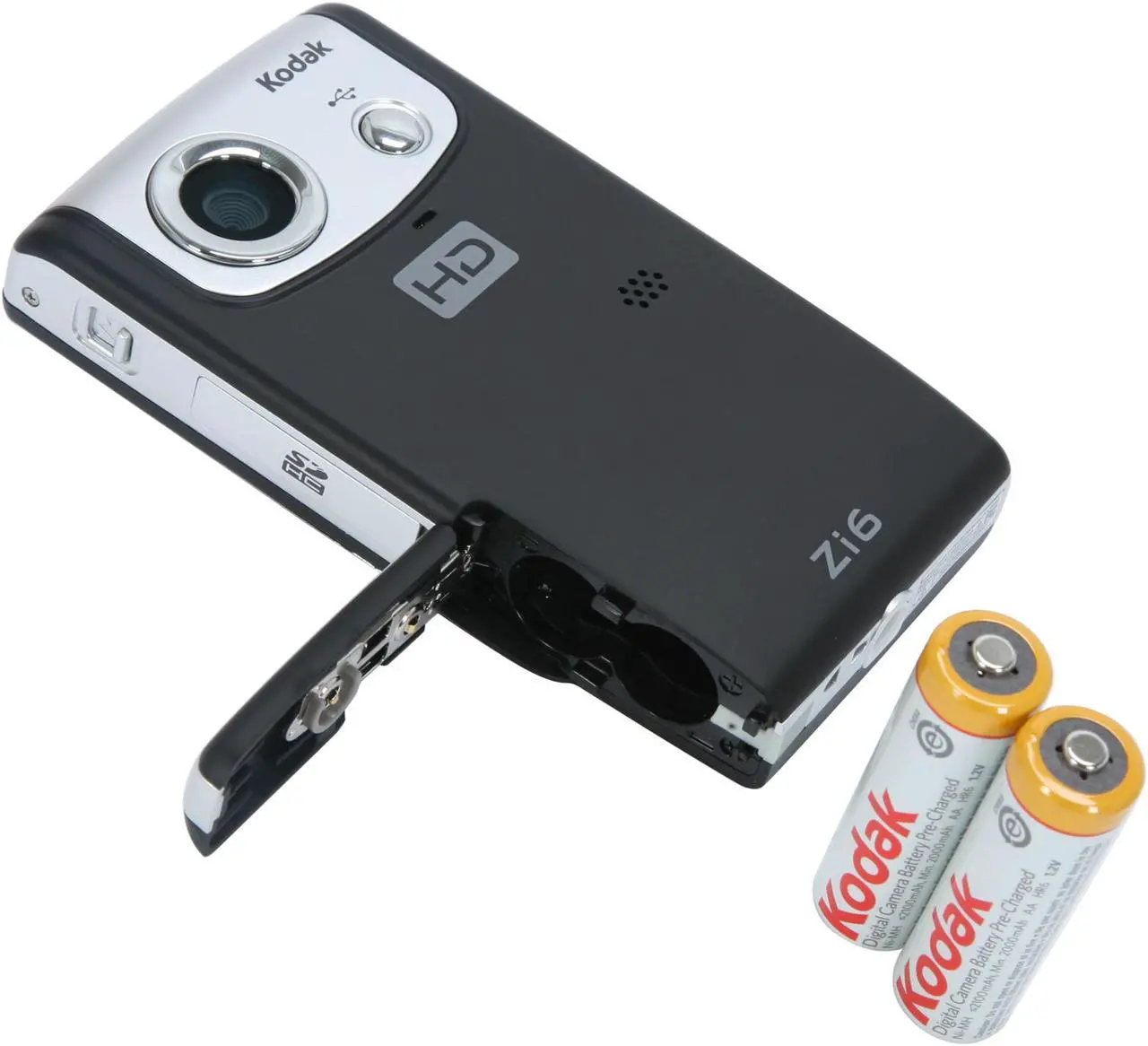 Alt view image 10 of 11 - Kodak Zi6 Black 1/4.5" CMOS 2.4" LCD 2x Digital HD Pocket Video Camera