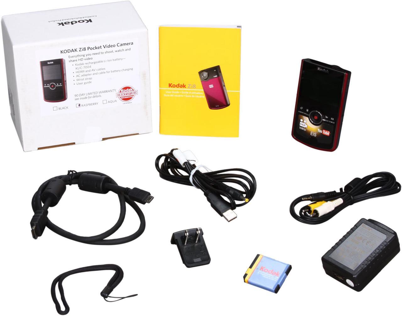Alt view image 10 of 10 - Kodak Zi8 Red 1.6 MP 1/4.5" CMOS 2.5" LCD 4x Digital HD Pocket Video Camera