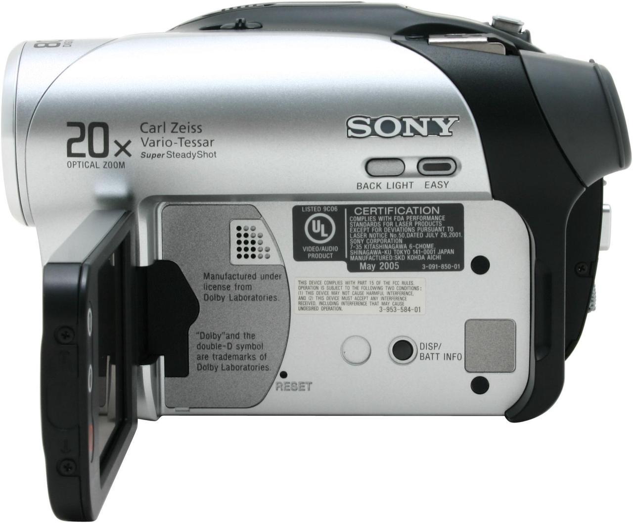 Alt view image 4 of 9 - SONY DCR-DVD92 1/6" 680K Gross Pixels Advanced HAD CCD 2.5" 123K LCD LCD 20X Optical Zoom DVD Camcorder