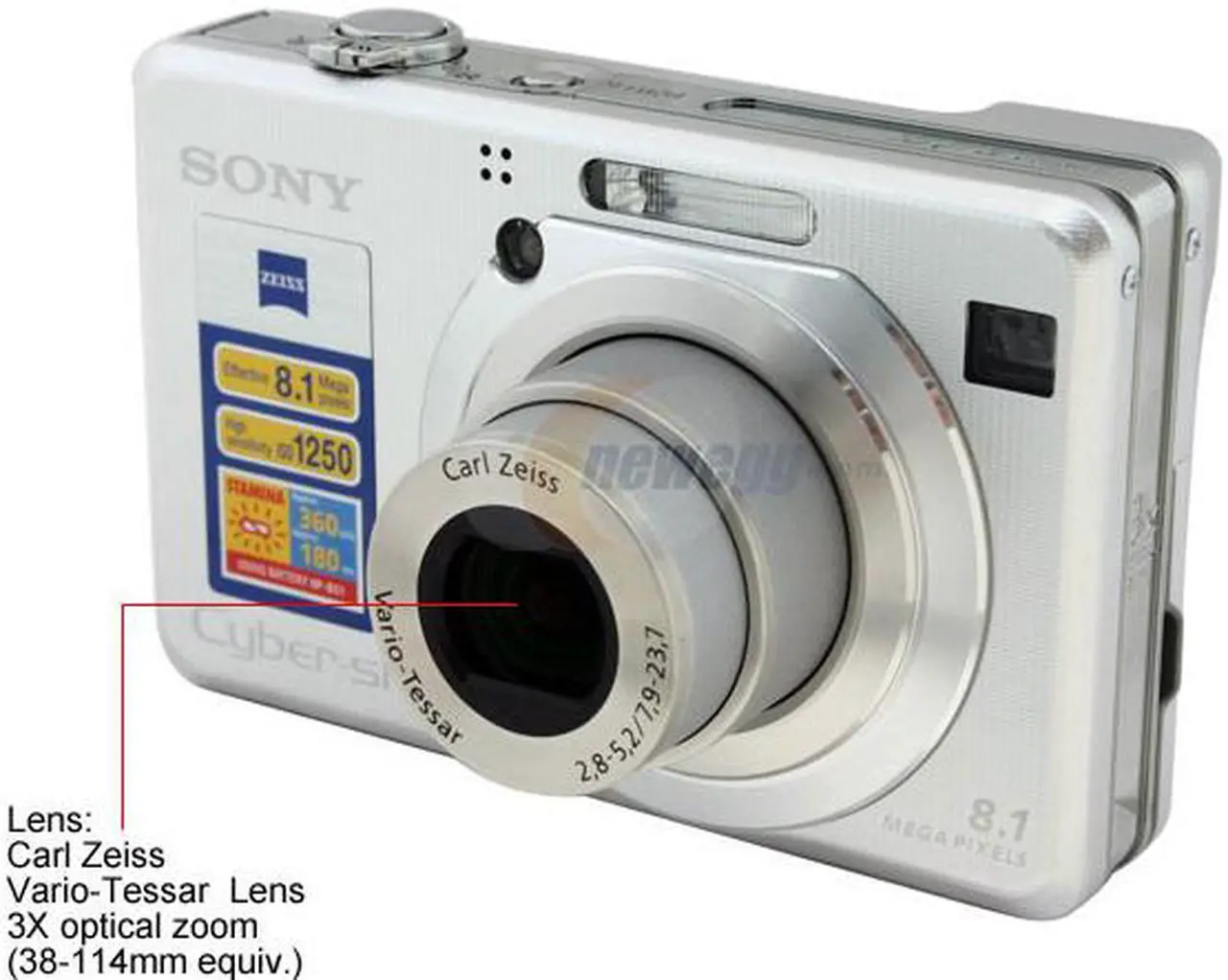 Alt view image 2 of 8 - SONY DSC-W100 Silver 8.1 MP 3X Optical Zoom Digital Camera