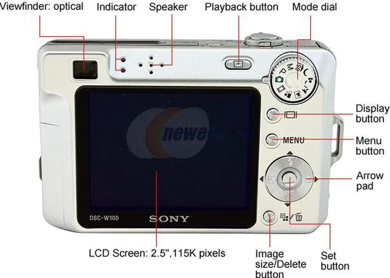 Alt view image 5 of 8 - SONY DSC-W100 Silver 8.1 MP 3X Optical Zoom Digital Camera