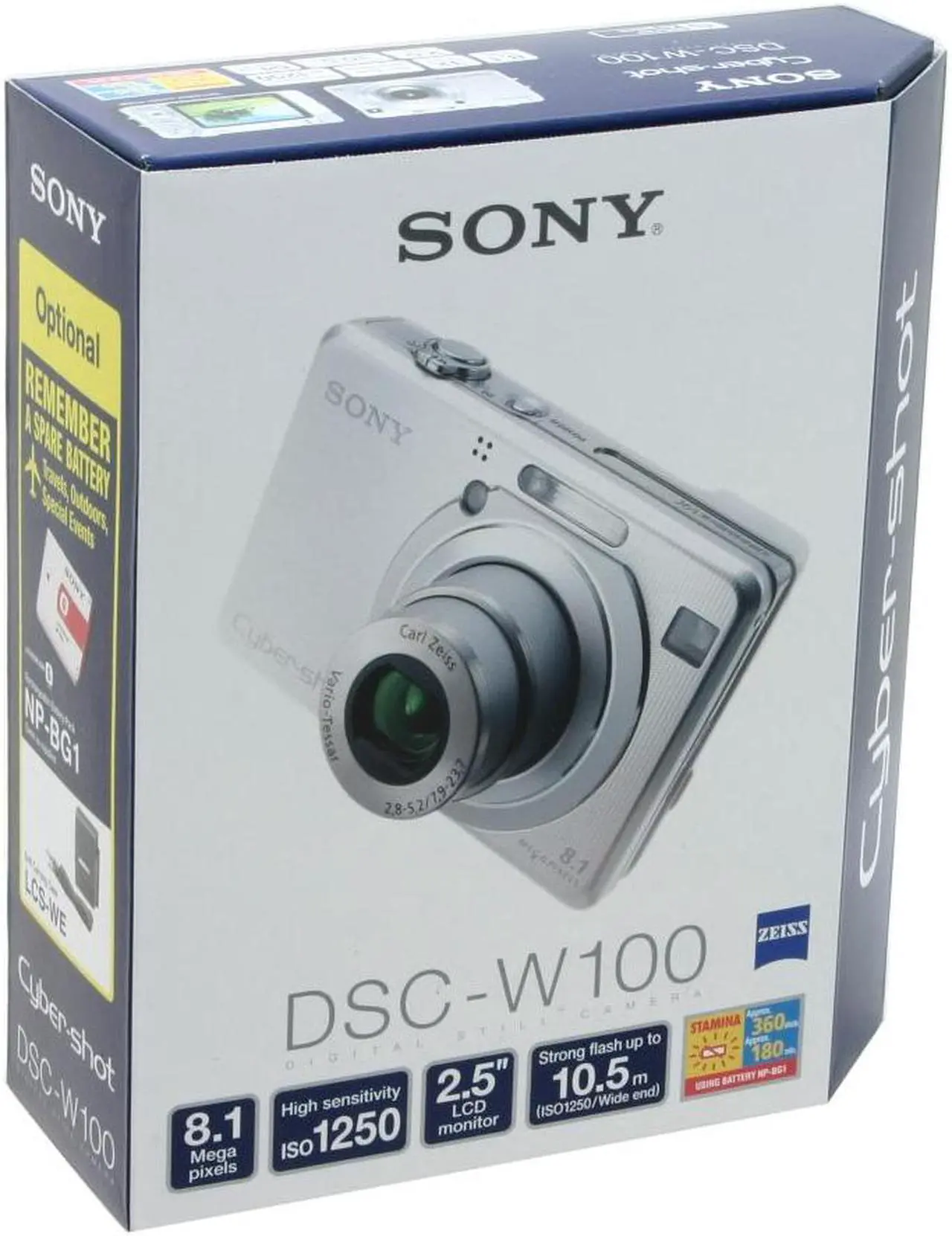Alt view image 8 of 8 - SONY DSC-W100 Silver 8.1 MP 3X Optical Zoom Digital Camera