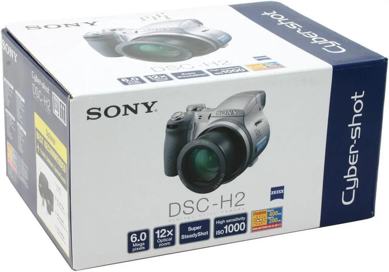 Alt view image 9 of 9 - SONY DSC-H2 Silver 6.0 MP 12X Optical Zoom Digital Camera