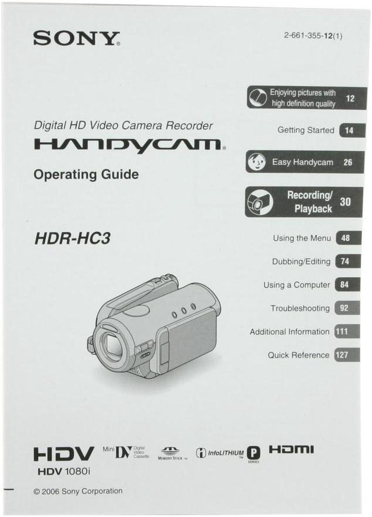 Alt view image 12 of 13 - SONY HDR-HC3 High Definition Camcorder 10X Optical Zoom 80X Digital Zoom 1/3" 2.1MP ClearVID CMOS 2.7" 211K LCD