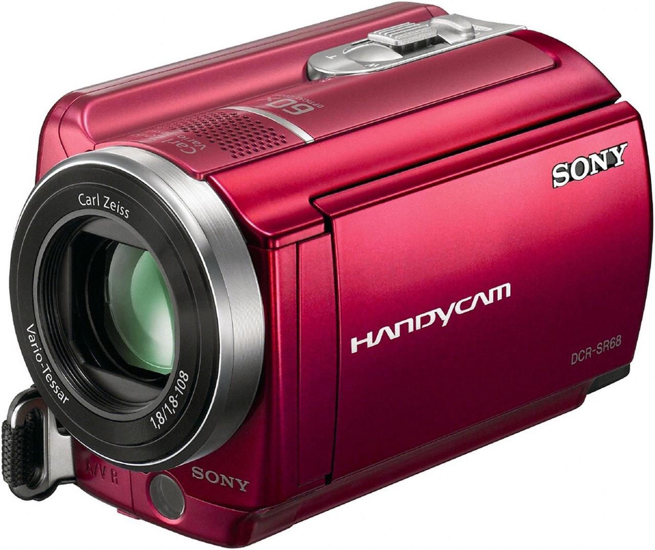Main image of SONY  DCR-SR68  Red  1/8" Advanced HAD CCD 2.7" 230K  LCD 60X  Optical Zoom 80GB Handycam Camcorder
