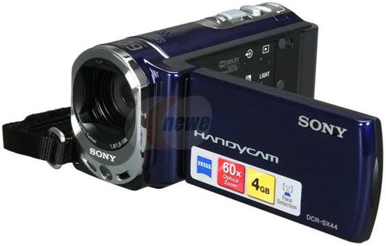 Main image of SONY  DCR-SX44 Blue 1/8" Advanced HAD CCD 2.7" 230K  LCD 60X Optical Zoom 4GB Handycam Camcorder