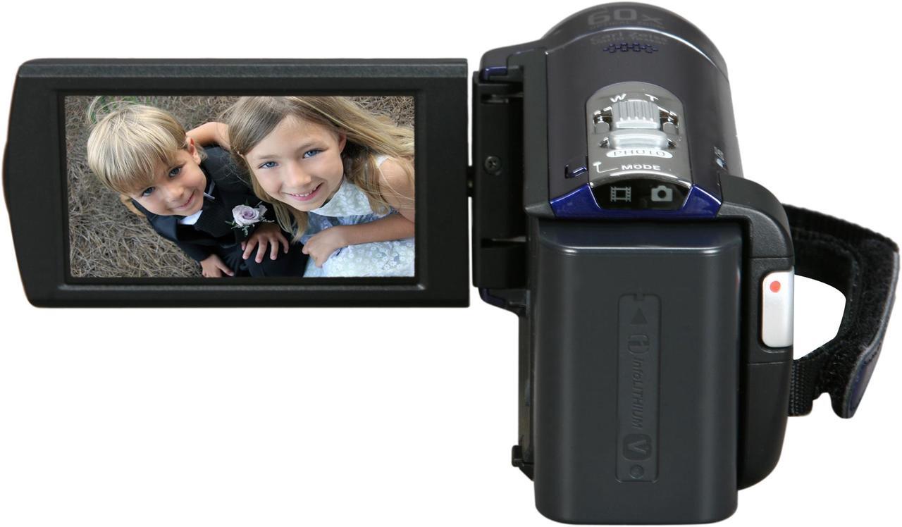 Alt view image 4 of 9 - SONY  DCR-SX44 Blue 1/8" Advanced HAD CCD 2.7" 230K  LCD 60X Optical Zoom 4GB Handycam Camcorder