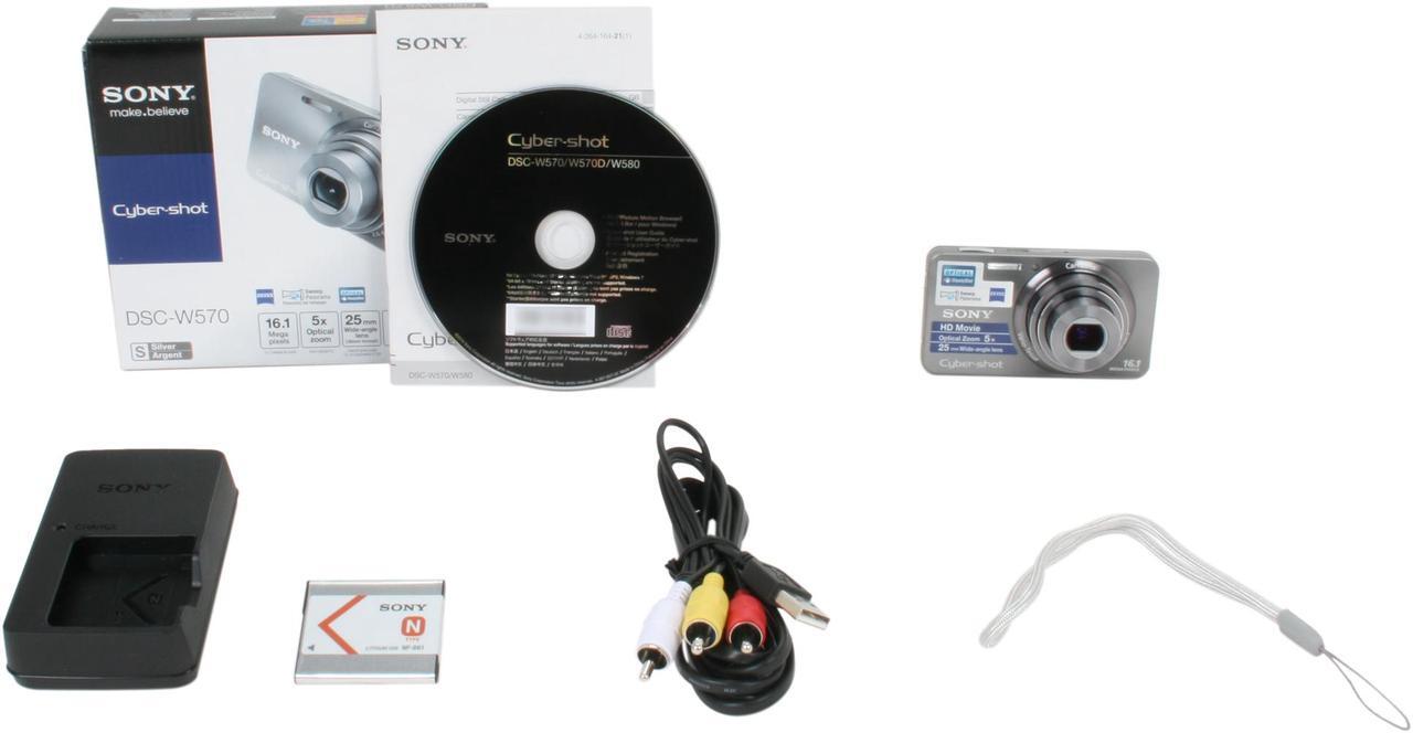 Alt view image 8 of 8 - SONY Cyber-shot DSC-W570 Silver 16.1 MP 5X Optical Zoom 25mm Wide Angle Digital Camera
