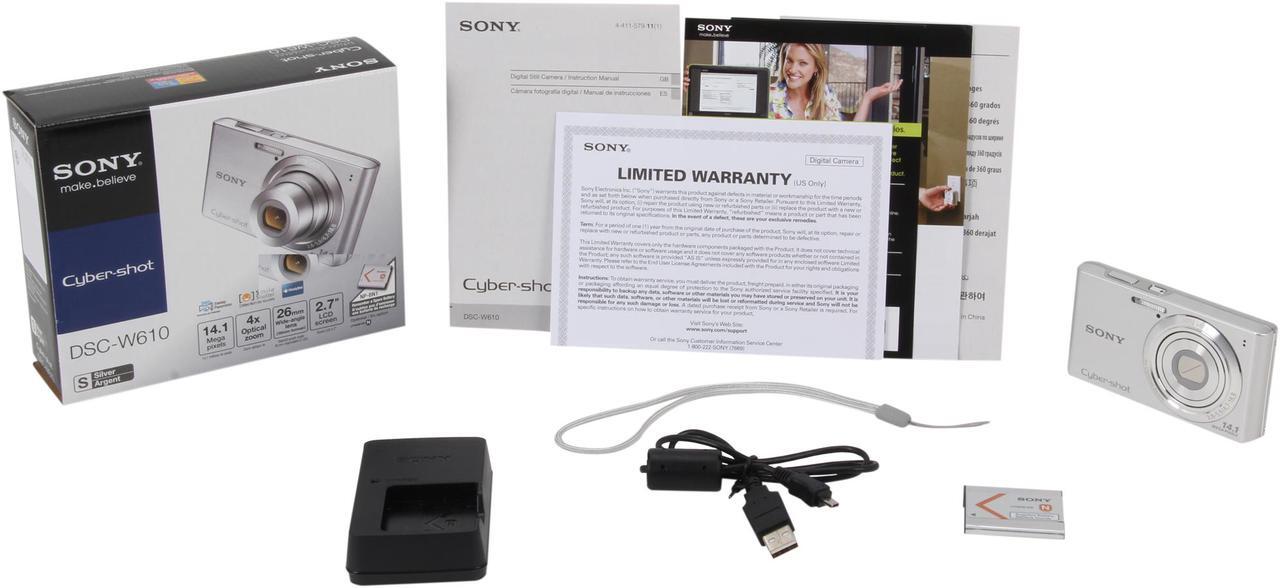 Alt view image 8 of 8 - SONY Cyber-shot DSC-W610 Silver 14.1 MP 4X Optical Zoom Digital Camera