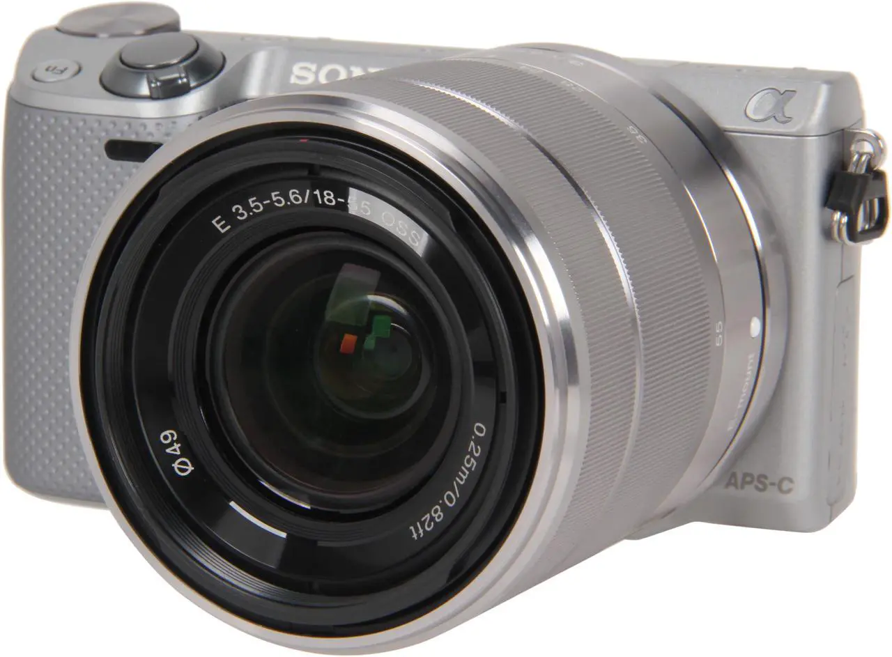 Main image of SONY Alpha NEX-5R Silver 16.1 MP 3.0" 921.6K Touch LCD Compact Mirrorless System Camera with 18-55mm Lens