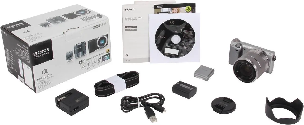 Alt view image 8 of 8 - SONY Alpha NEX-5R Silver 16.1 MP 3.0" 921.6K Touch LCD Compact Mirrorless System Camera with 18-55mm Lens