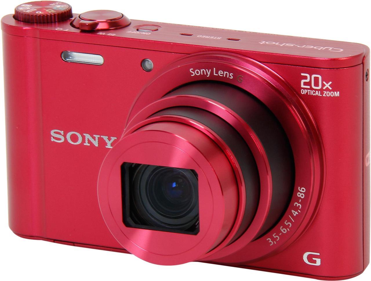 SONY Cyber-shot DSC-WX300/R Red 18.2 MP 20X Optical Zoom Digital Camera HDTV Output