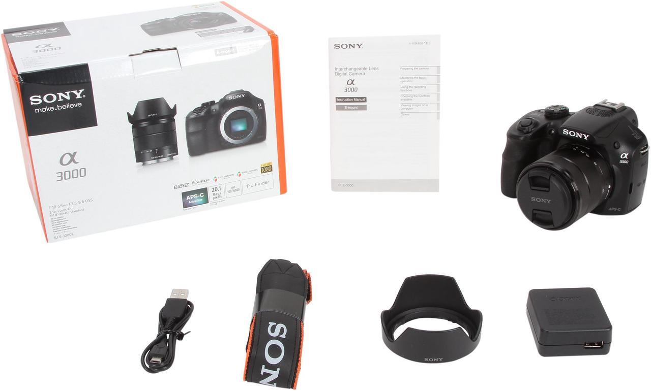 Alt view image 10 of 9 - SONY Alpha A3000 ILCE-3000K/B Black Interchangeable Lens Digital Camera with 18-55mm Lens