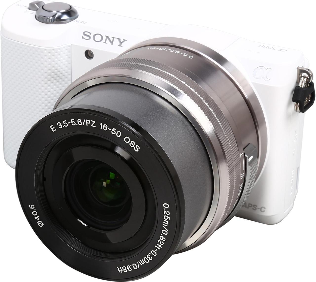 Main image of SONY Alpha a5000 ILCE-5000L/W White 20.1MP 3.0" 460K LCD Compact Interchangeable Lens Digital Camera with 16-50mm Lens