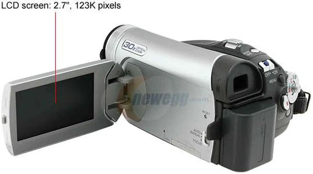 Alt view image 4 of 11 - Panasonic PV-GS39 1/6" 800K CCD 2.7" 123K LCD 30X Optical Zoom MiniDV Camcorder