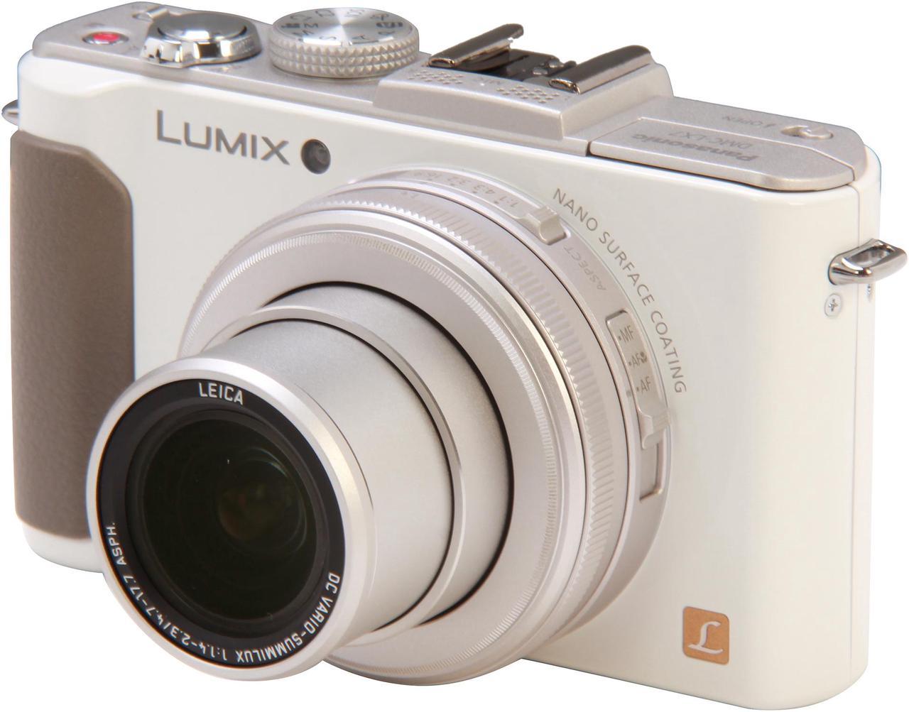 Panasonic LUMIX LX7 White 10.1 MP 3.8X Optical Zoom 24mm Wide Angle Digital Camera HDTV Output