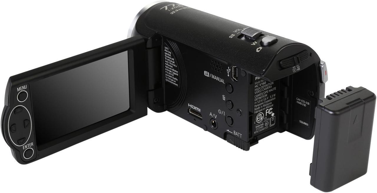 Alt view image 7 of 8 - Panasonic V160 HC-V160K Black 1/5.8" MOS 2.7" LCD 38X Optical Zoom Full HD HDD/Flash Memory Camcorder