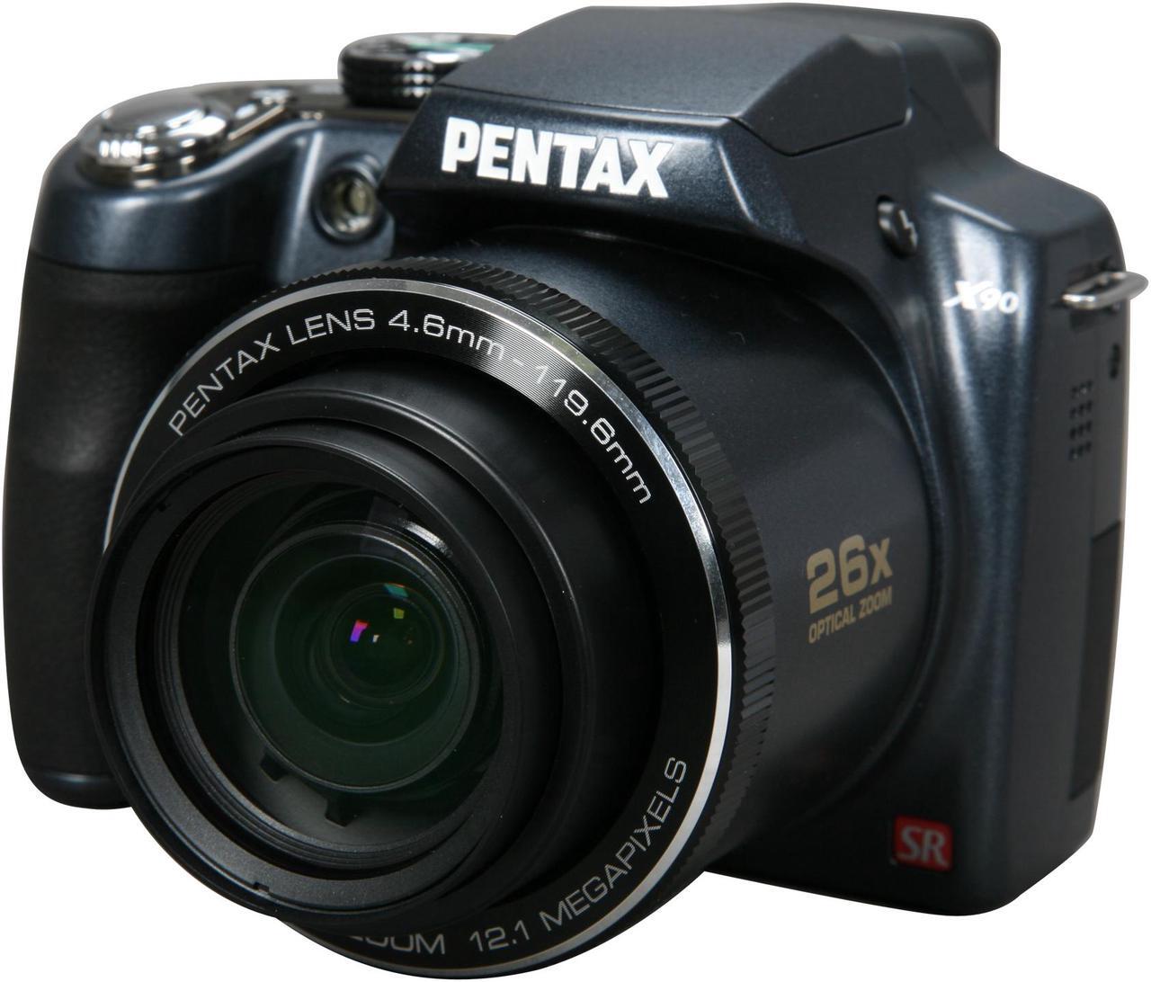 Main image of PENTAX X90 Black 12.1 MP 26X Optical Zoom 26mm Wide Angle Digital Camera