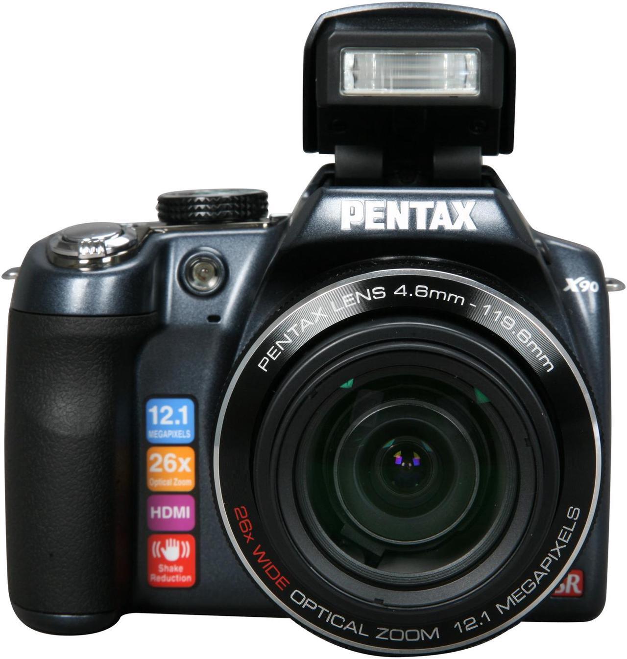 Alt view image 6 of 9 - PENTAX X90 Black 12.1 MP 26X Optical Zoom 26mm Wide Angle Digital Camera