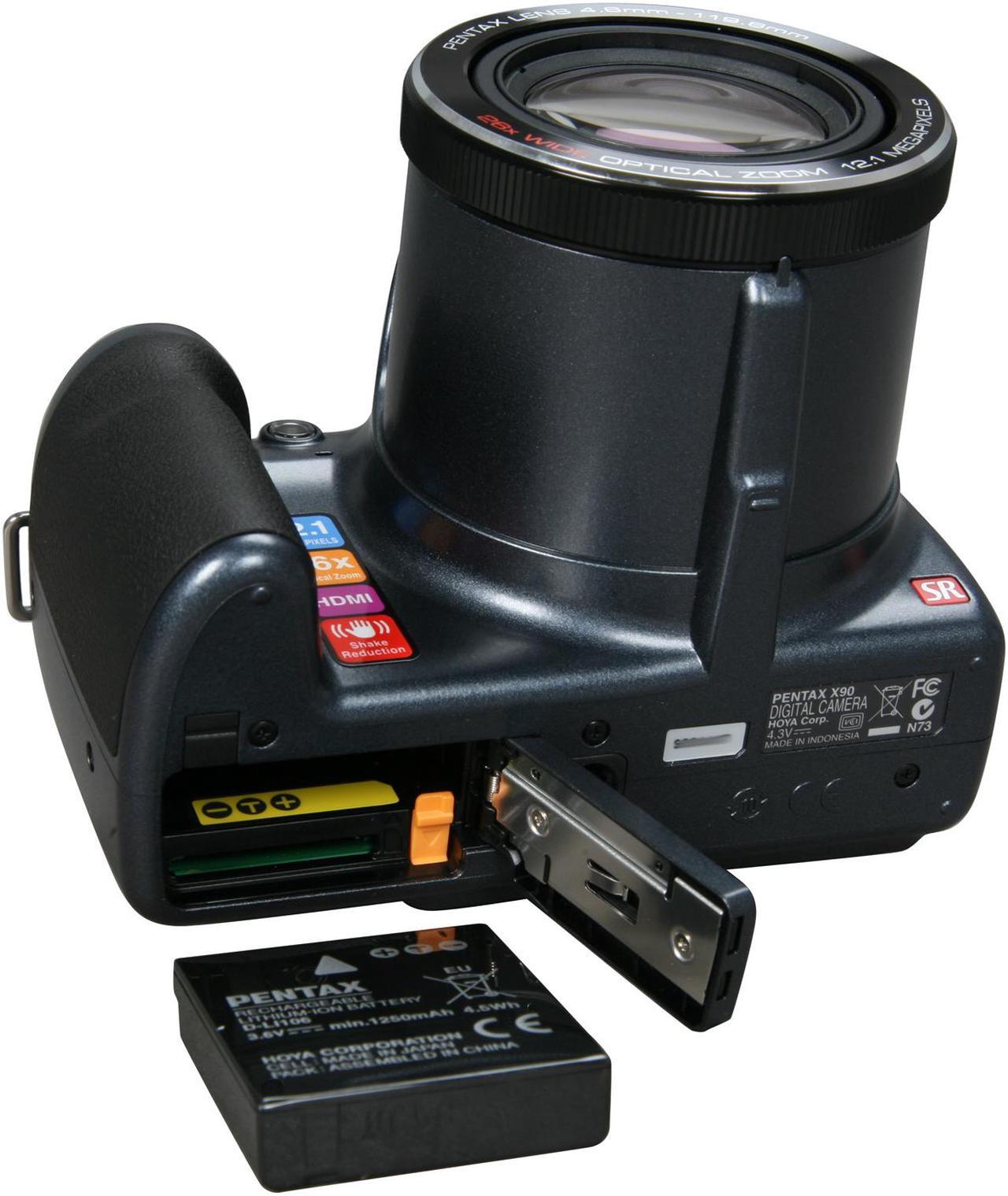 Alt view image 8 of 9 - PENTAX X90 Black 12.1 MP 26X Optical Zoom 26mm Wide Angle Digital Camera