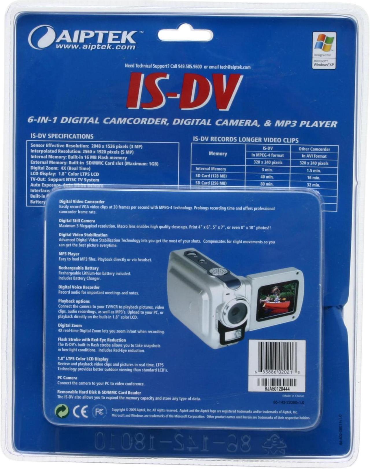 Alt view image 15 of 16 - AIPTEK IS-DV CMOS 1.8" LCD HDD/Flash Memory Camcorder