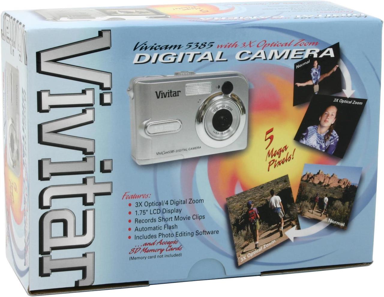 Alt view image 9 of 9 - Vivitar 5385 Silver 5 MP 3X Optical Zoom ViviCam Digital Camera