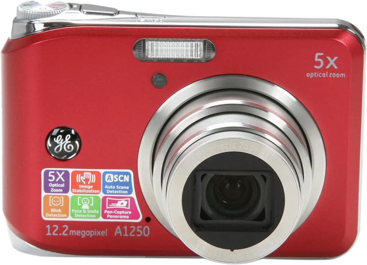 GE A1250 Red 12.2 MP Digital Camera - Newegg.com