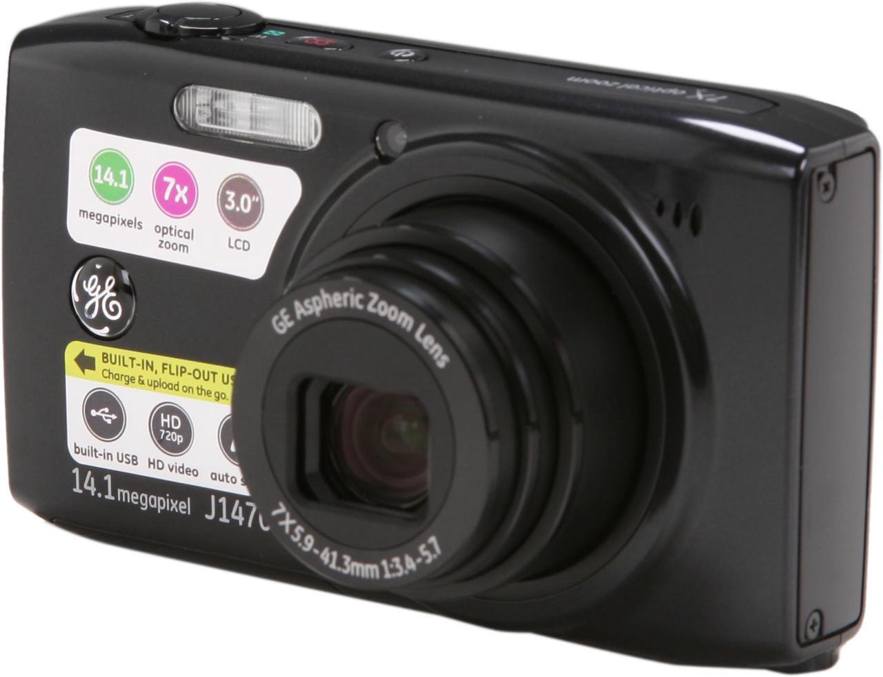 Main image of GE J1470S-BK Black 14 MP 7X Optical Zoom Digital Camera