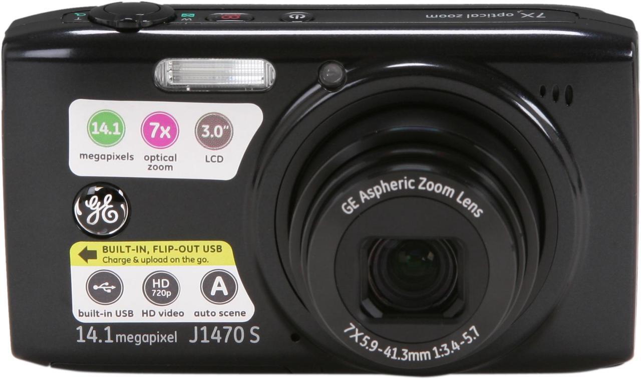 Alt view image 2 of 9 - GE J1470S-BK Black 14 MP 7X Optical Zoom Digital Camera