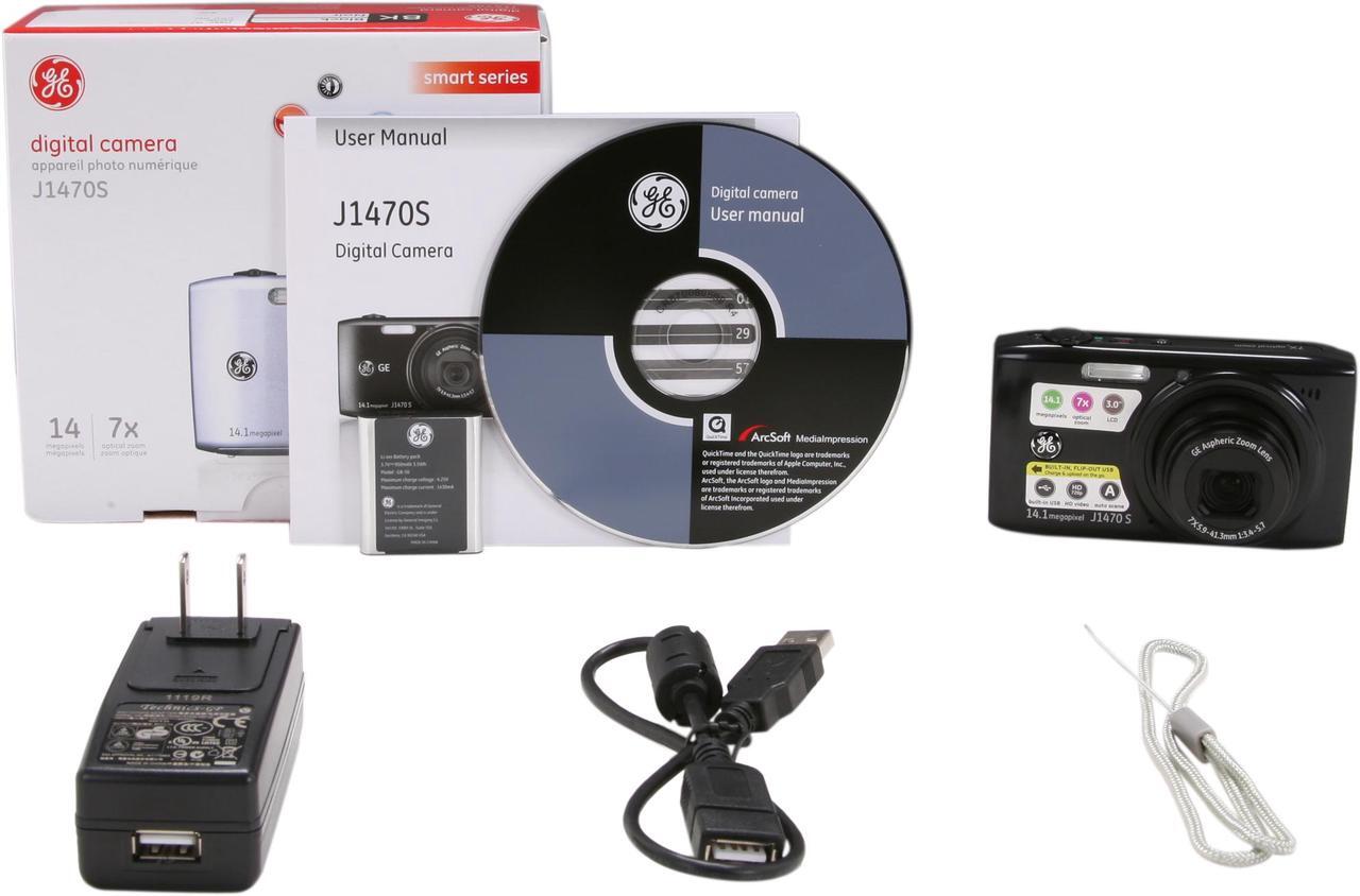 Alt view image 9 of 9 - GE J1470S-BK Black 14 MP 7X Optical Zoom Digital Camera