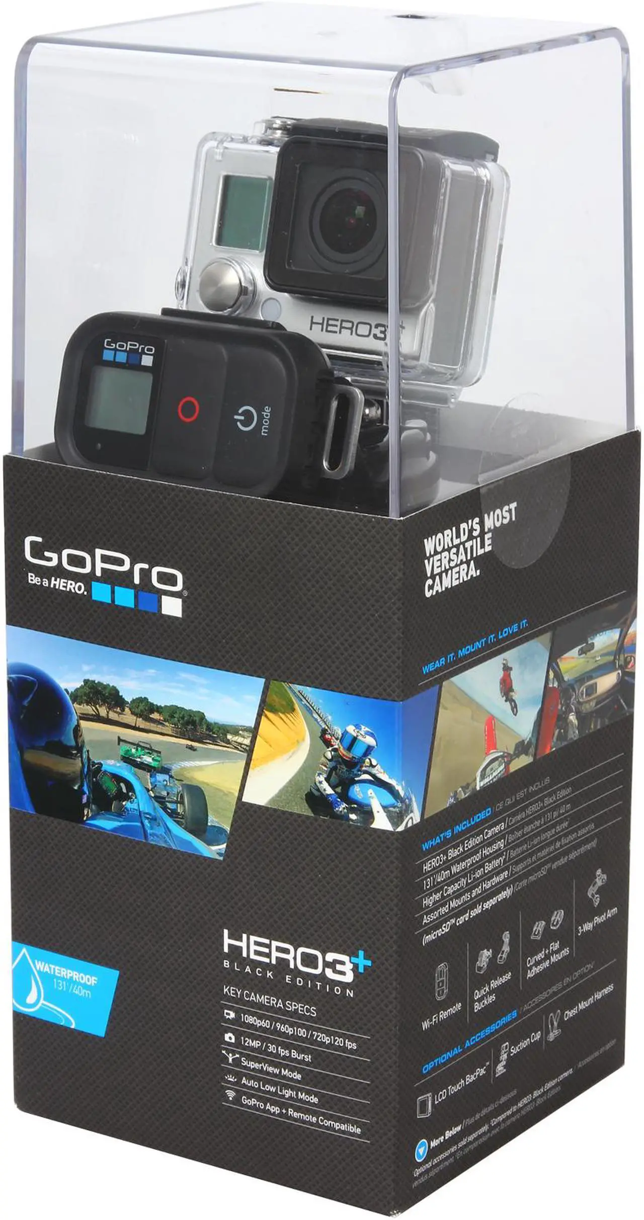 Alt view image 19 of 20 - Gopro HERO3+ Black Edition CHDMX-302 12MP Action Camera - Motorsports Edition