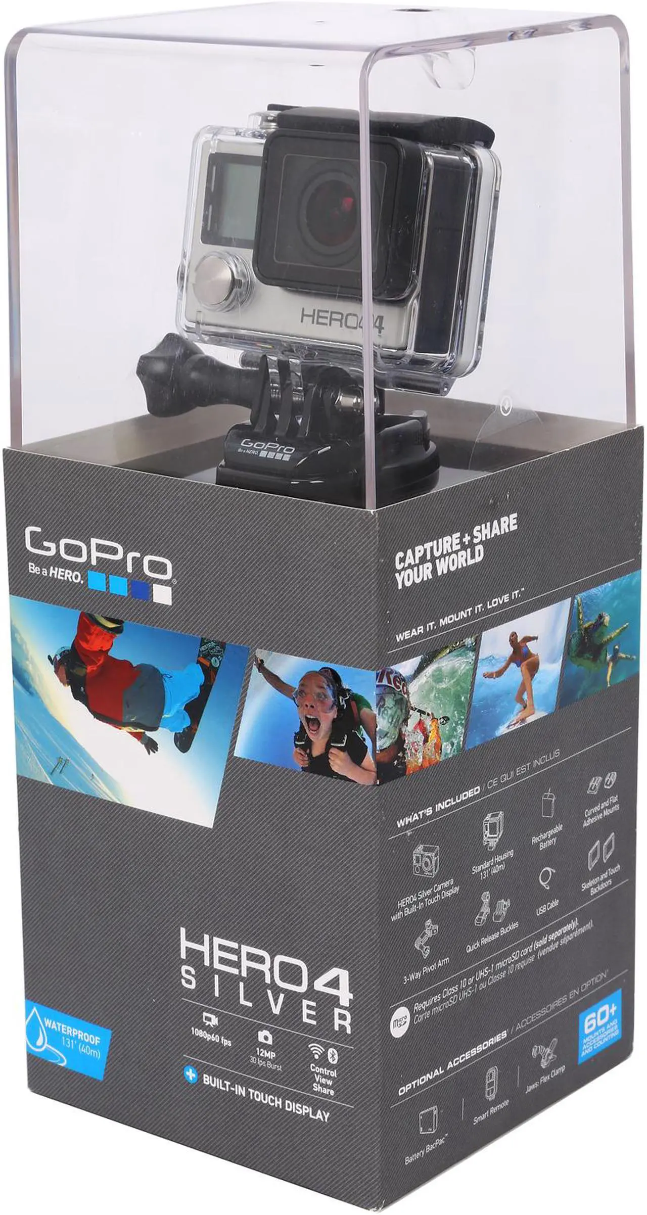 Alt view image 16 of 16 - GoPro HERO4 CHDHY-401 Silver 12 MP Action Camera