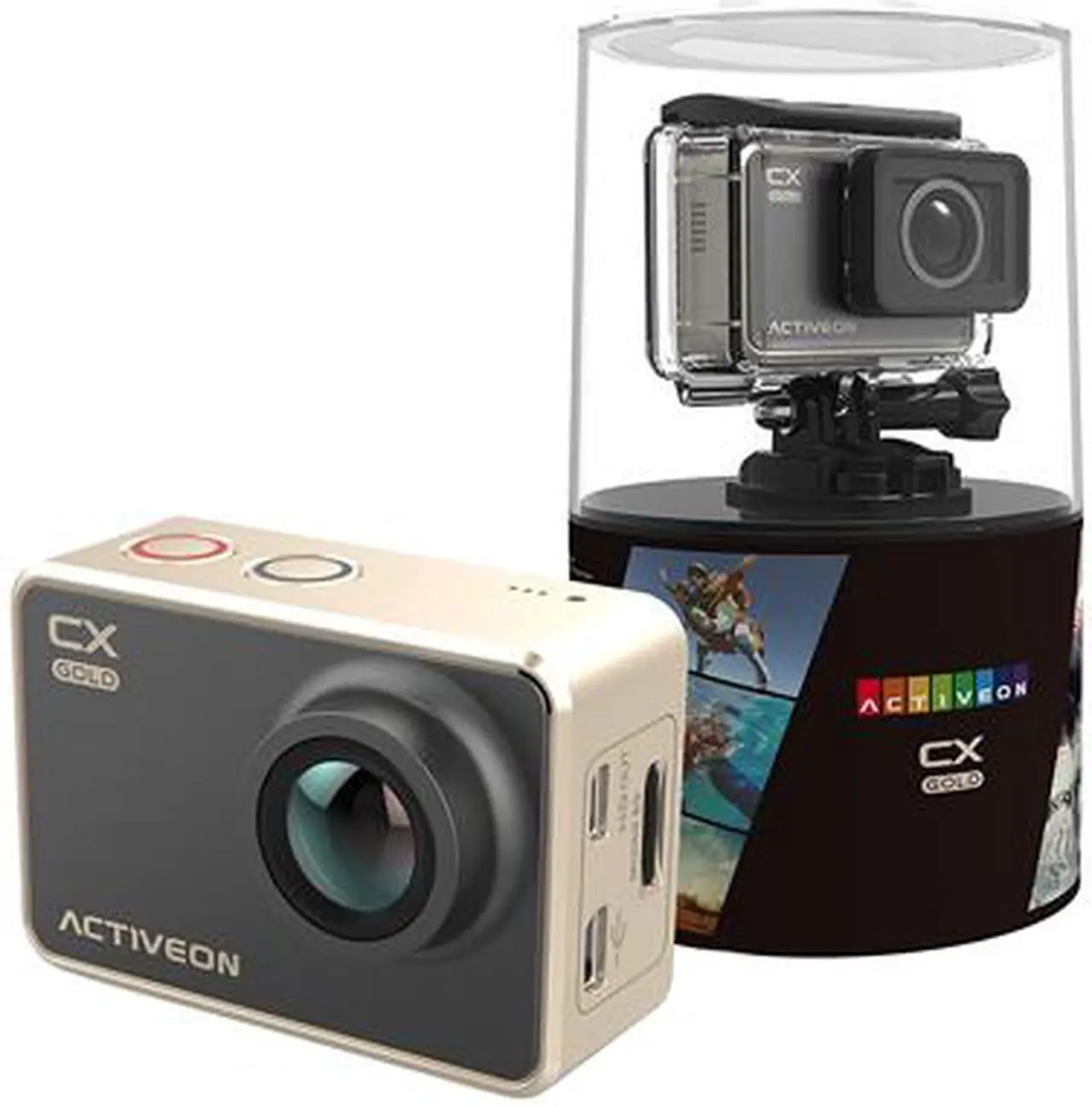 Alt view image 6 of 6 - ACTIVEON CX Gold GCA10W Gold 2.00" Built-in LCD touch screen Action Camera