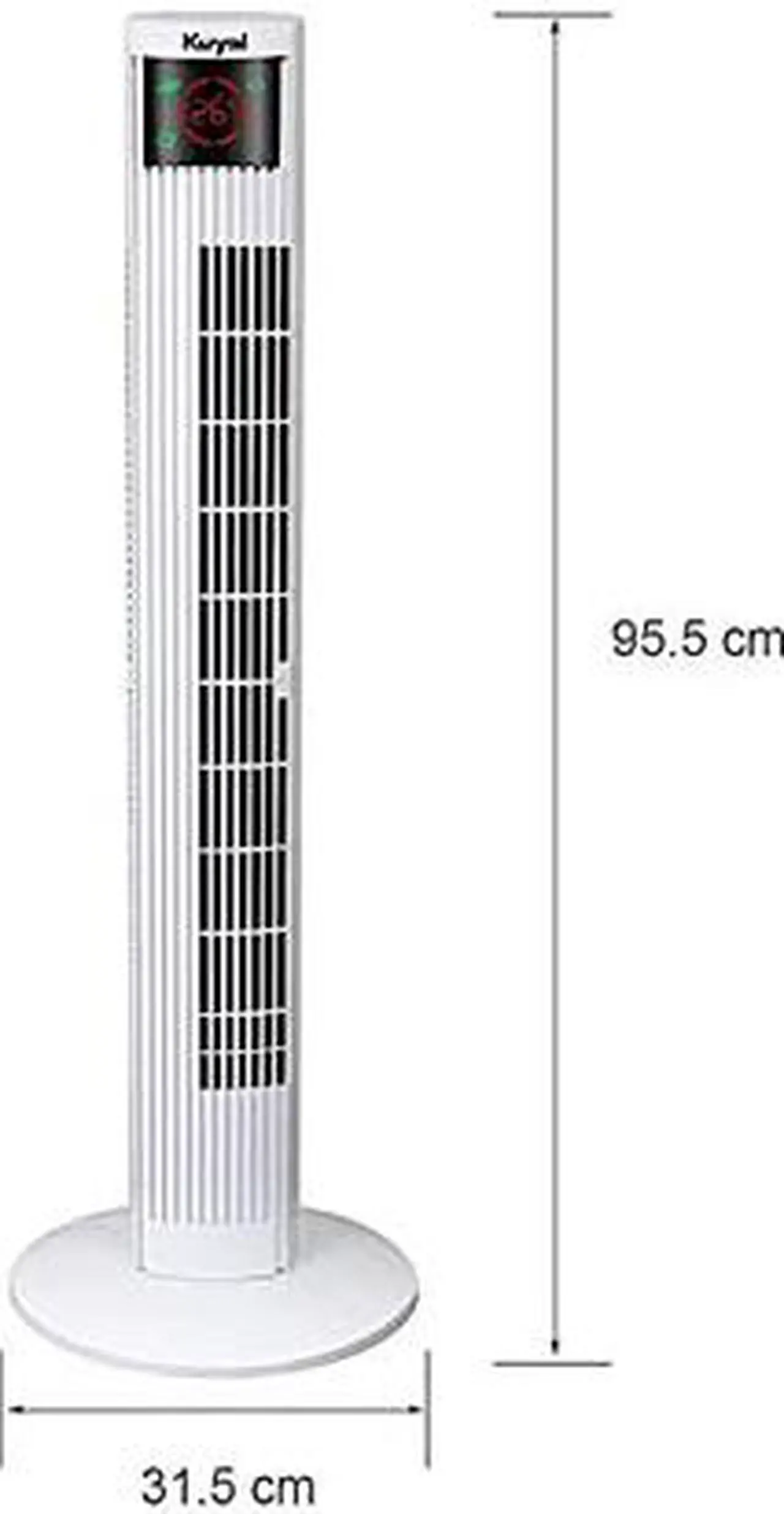 Alt view image 3 of 8 - Quiet Tower fan 36" with Remote Control, 96 CM Stand Fan with 4 Speed Levels and 2 Modes, 12H timer, 45W with LED Display & Touch Panel, 60° Oscillation Floor Fan, lowest 25db Household Fans, Black