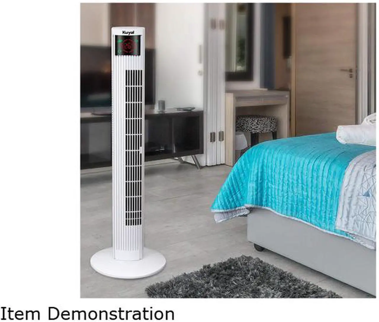 Alt view image 6 of 8 - Quiet Tower fan 36" with Remote Control, 96 CM Stand Fan with 4 Speed Levels and 2 Modes, 12H timer, 45W with LED Display & Touch Panel, 60° Oscillation Floor Fan, lowest 25db Household Fans, Black