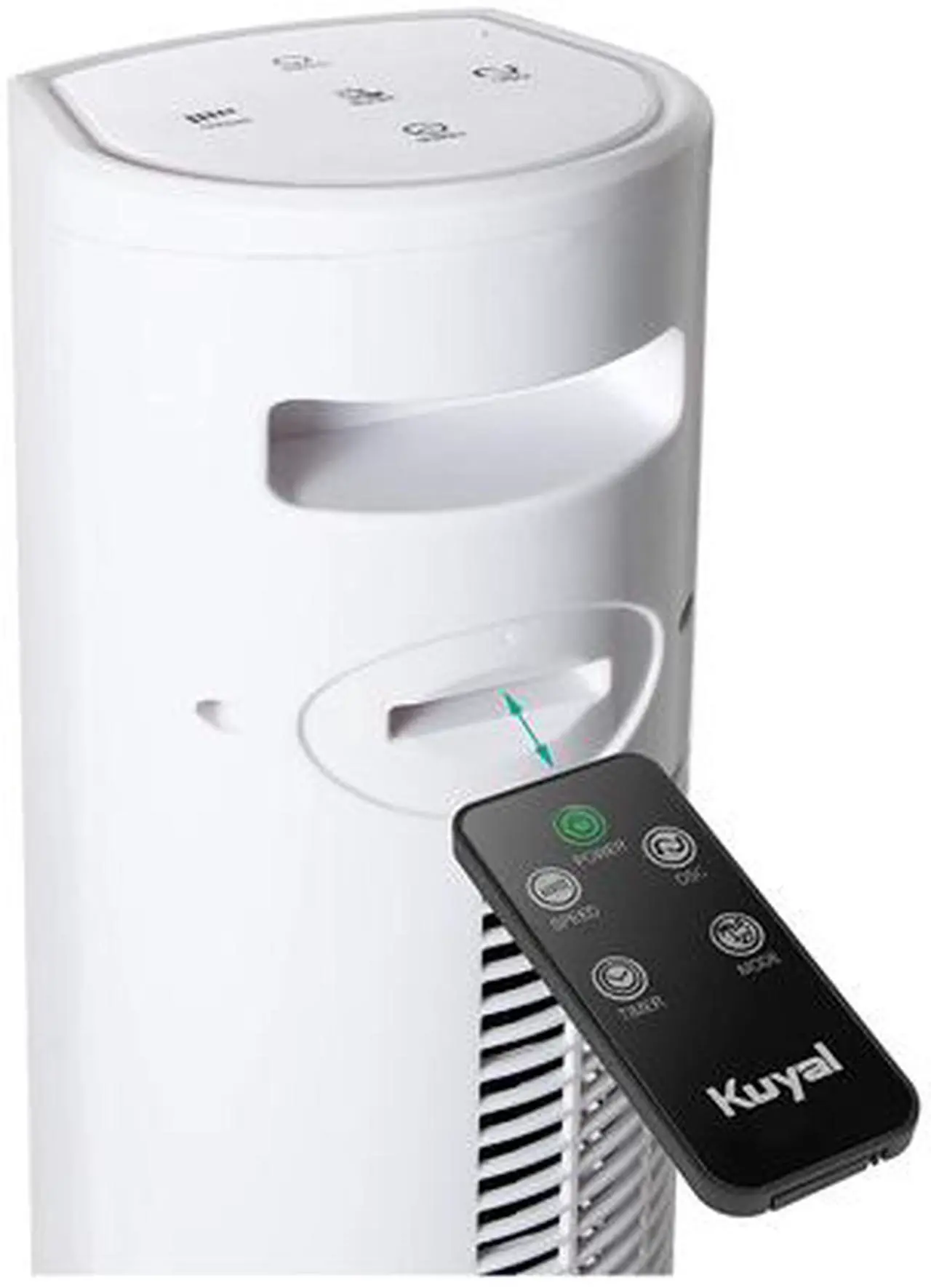 Alt view image 4 of 8 - Quiet Tower fan 36" with Remote Control, 96 CM Stand Fan with 4 Speed Levels and 2 Modes, 12H timer, 45W with LED Display & Touch Panel, 60° Oscillation Floor Fan, lowest 25db Household Fans, Black