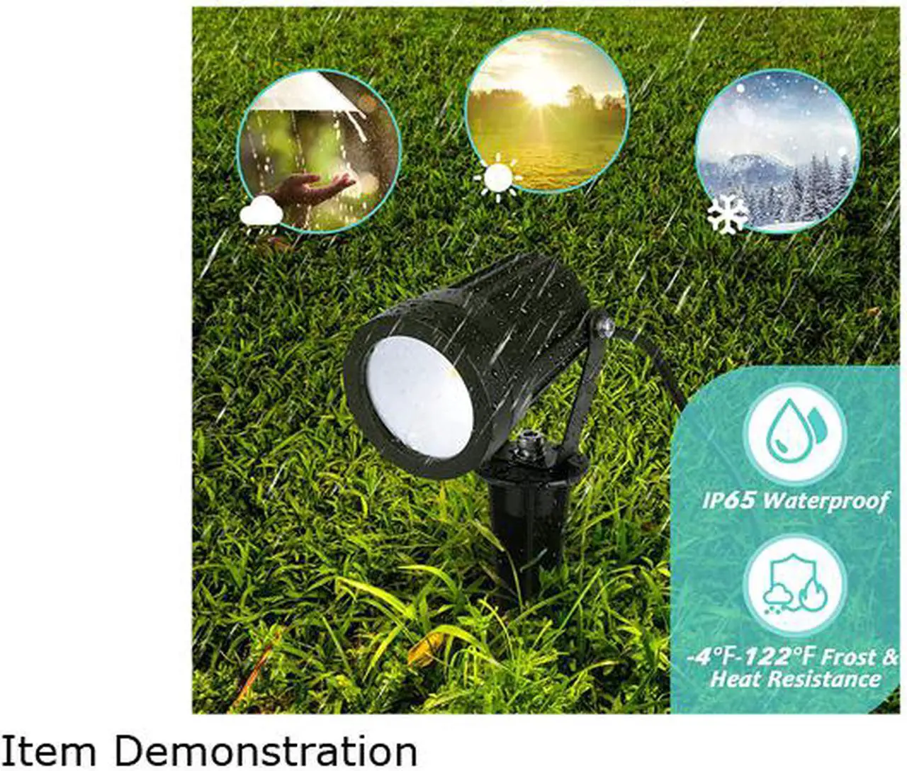 Alt view image 9 of 9 - Albrillo 6 Pack LED Landscape Spotlights - 3.5W 12V Low Voltage Garden Spotlight with 3000K Warm White, IP65 Waterproof, Metal & Glass, 66FT LED Outdoor Spotlights for Garden Yard Patio Walkway