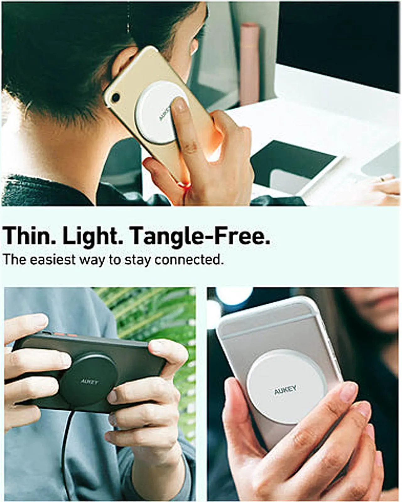 Alt view image 3 of 7 - AUKEY LC-A1 Aircore Wireless Charger 15W Magnetic Qi Certified