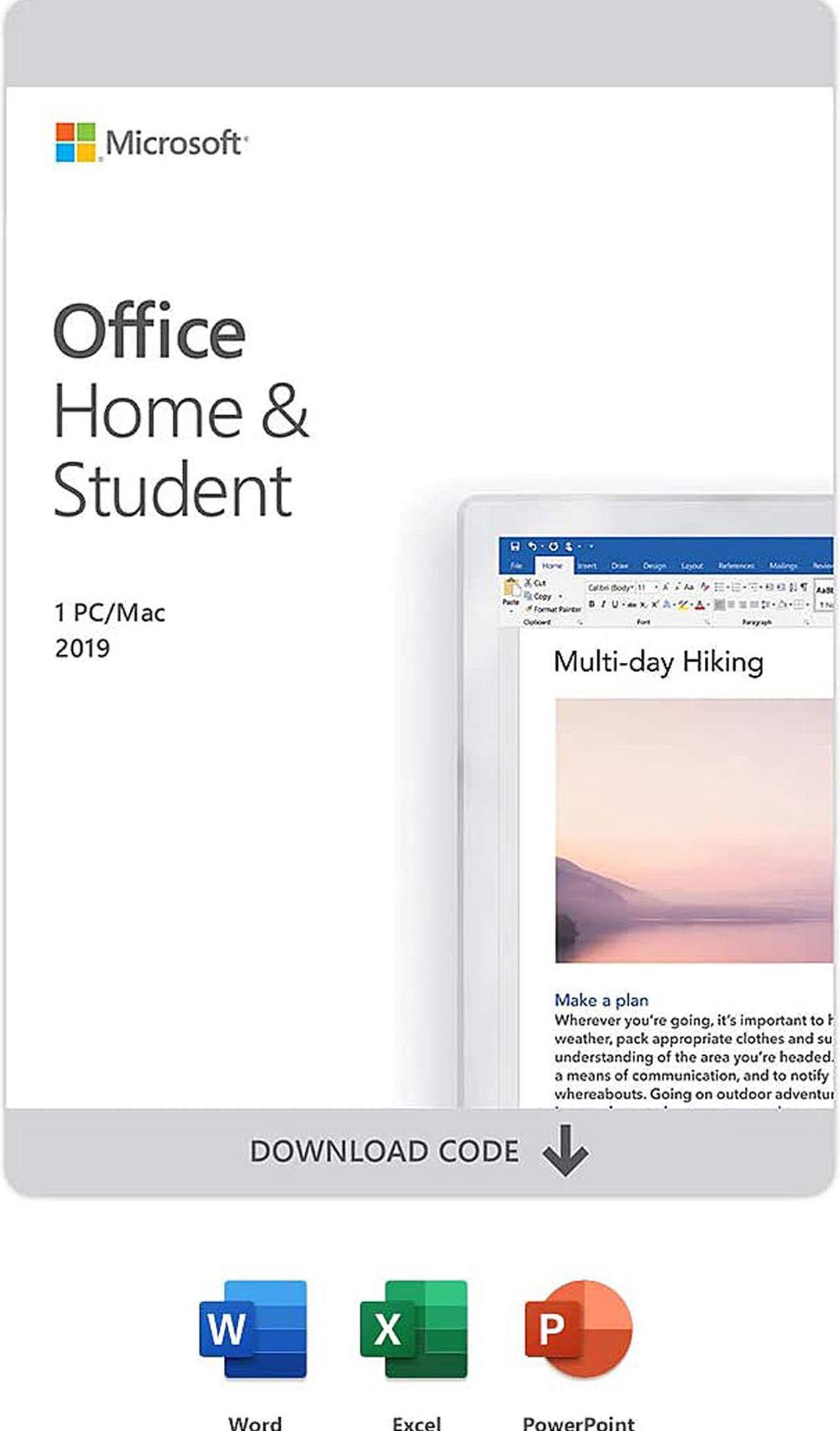 Main image of Microsoft Office Home & Student 2019 | One time purchase, 1 device | Windows 10 PC/Mac Download